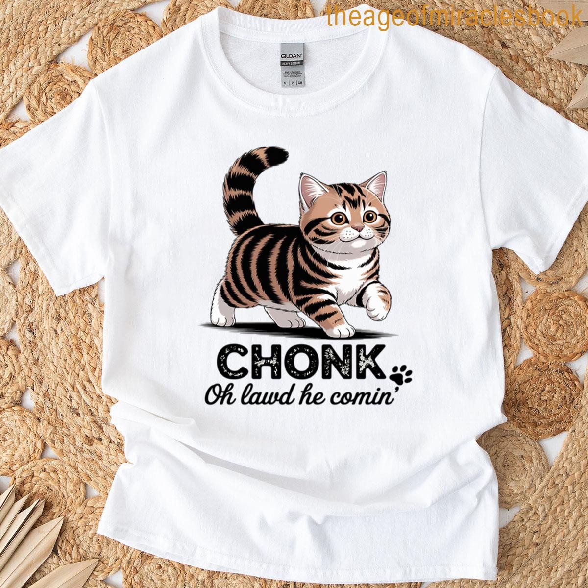 Chonk Cat Funny Chubby Tabby Cat T-shirt