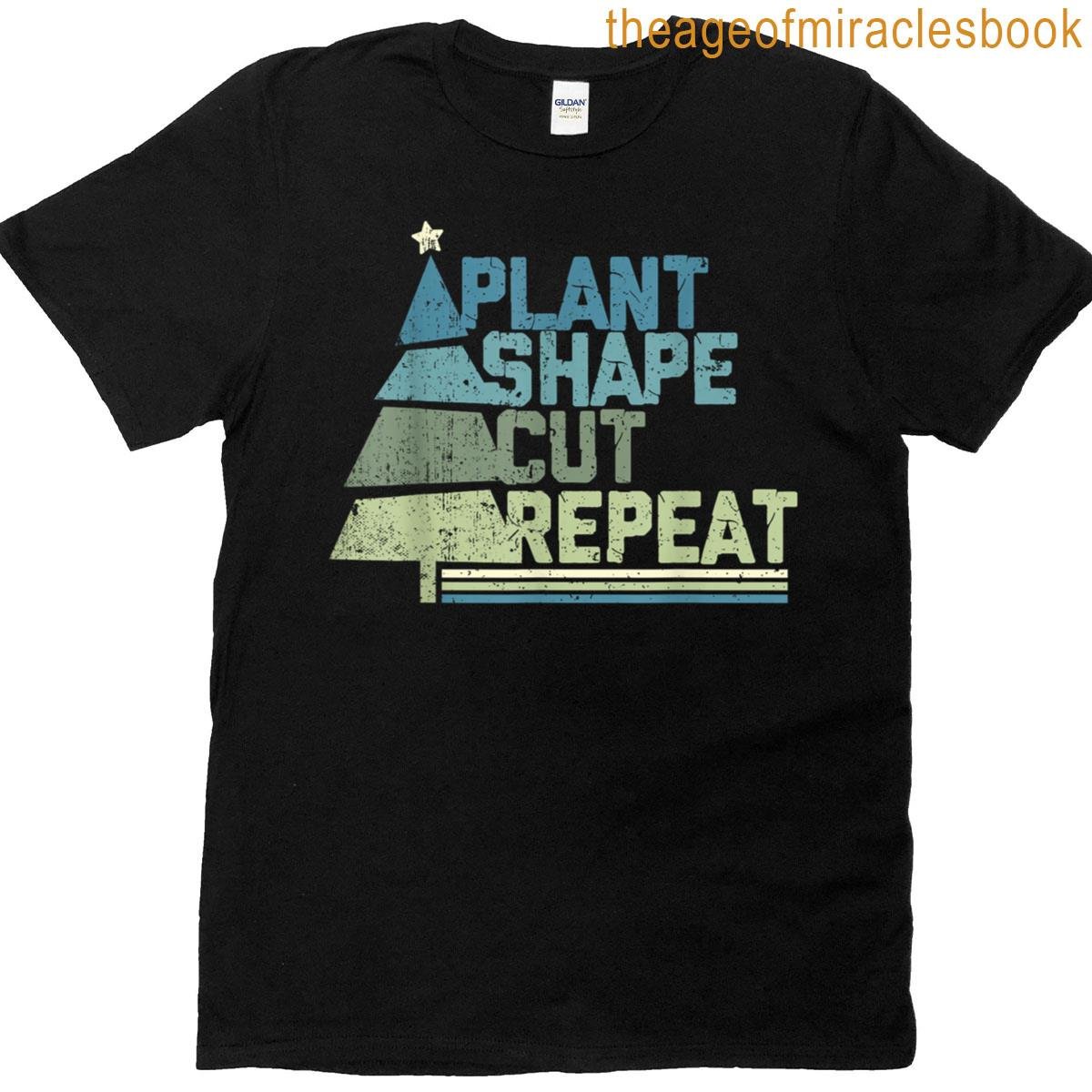 Christmas Tree Farmer Plant Shape Cut T-shirt