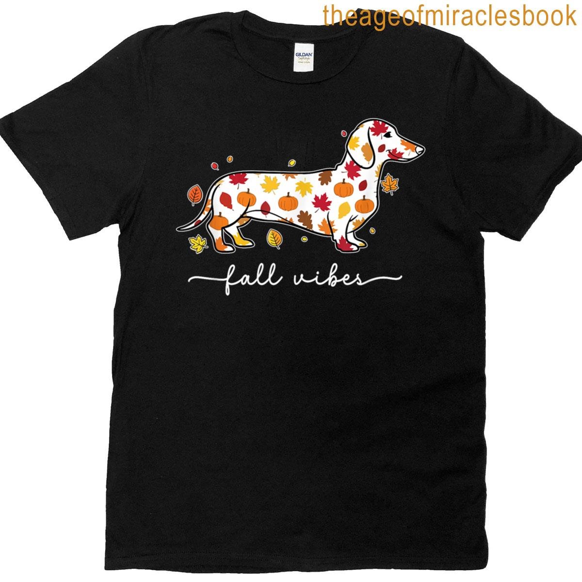 Fall Vibes Wiener Dog T-shirt