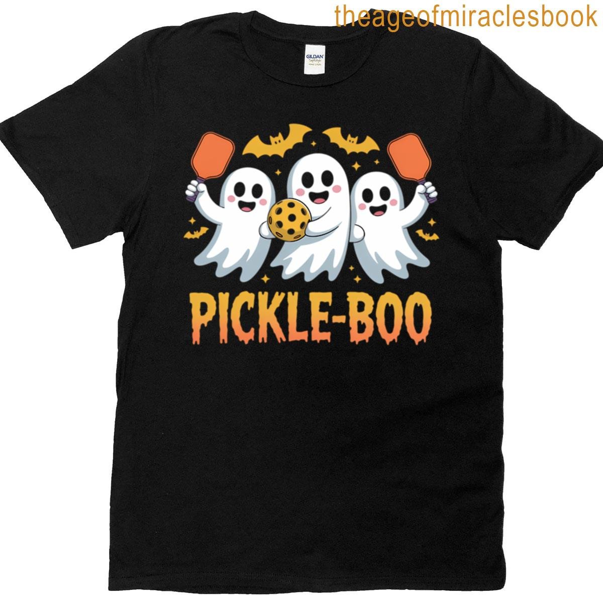 Halloween Pickleball Lovers Funny Ghost T-shirt