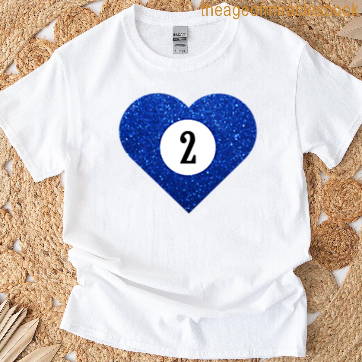 Lucky Heart Number Two Pool Ball T-shirt
