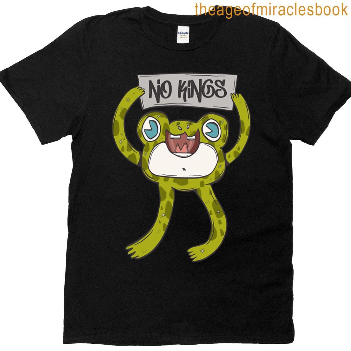 No Kings Protest Frog Art T-shirt