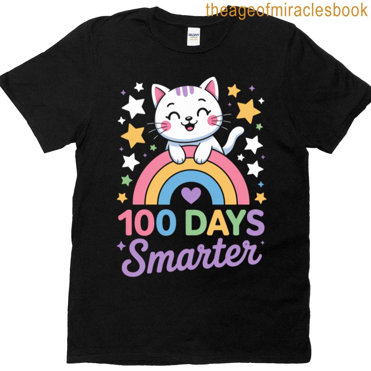 100 Days Smarter Rainbow Cat T-shirt 100 Days Smarter Rainbow Cat T-shirt