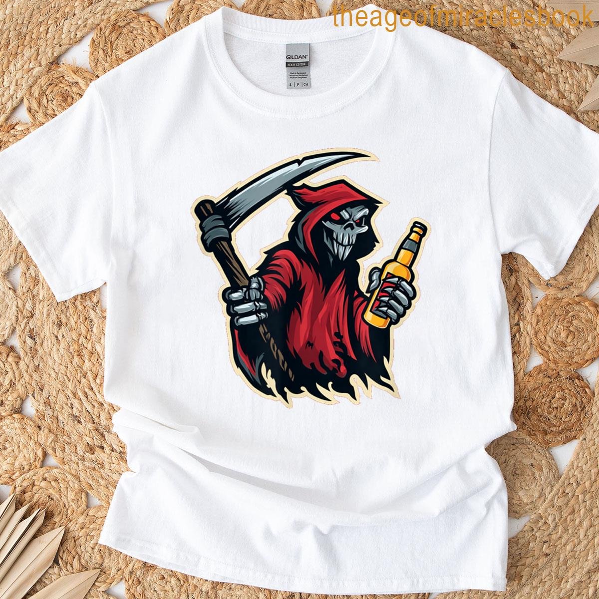 Awesome Beer With Grim Reaper Logo T-shirt