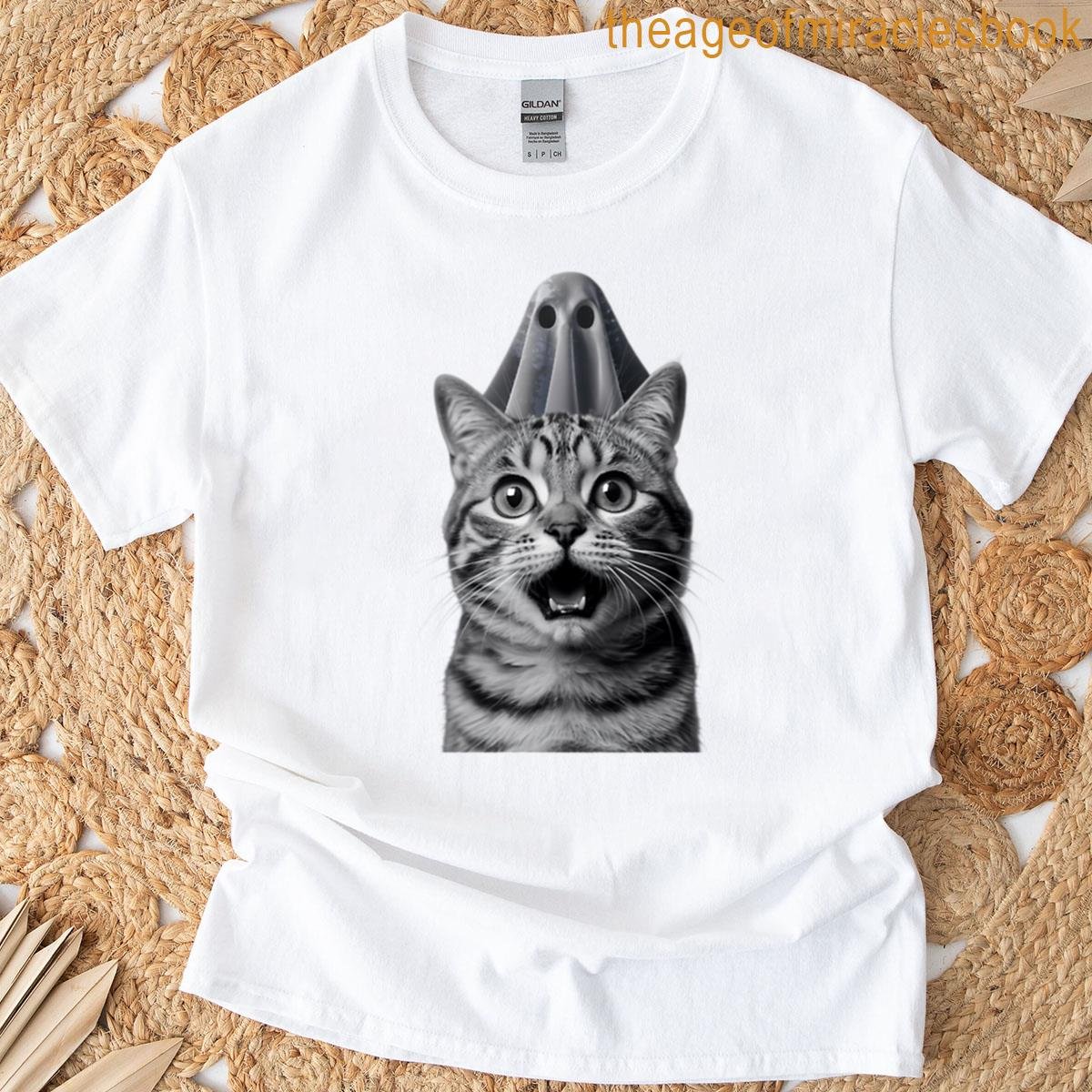 Cat Selfie With Ghost Oversized T-shirt