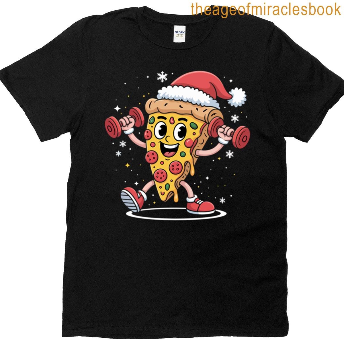 Chritmas Pizza Slice Lifting Weights Active T-shirt