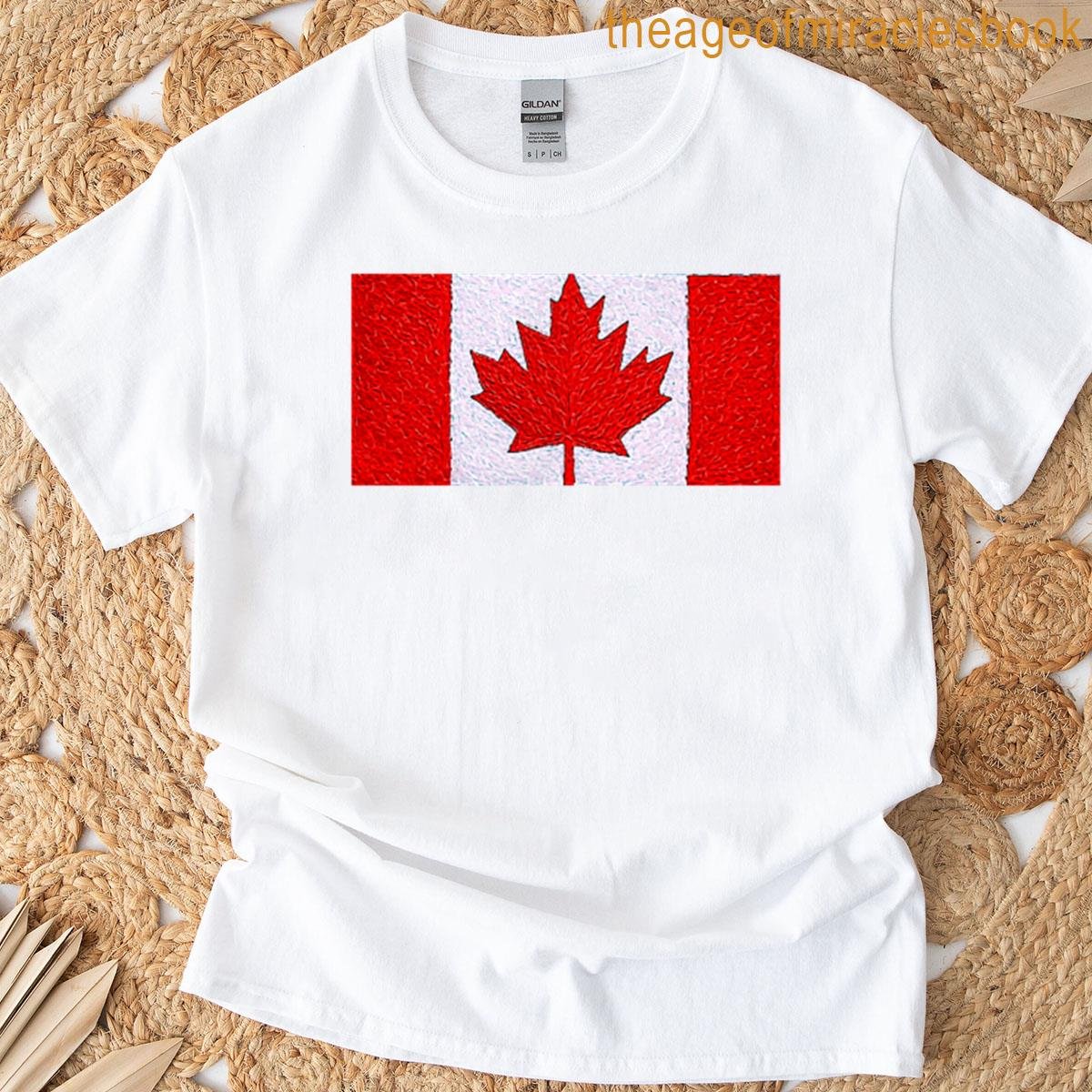 Crackled Canada Flag Small Logo T-shirt