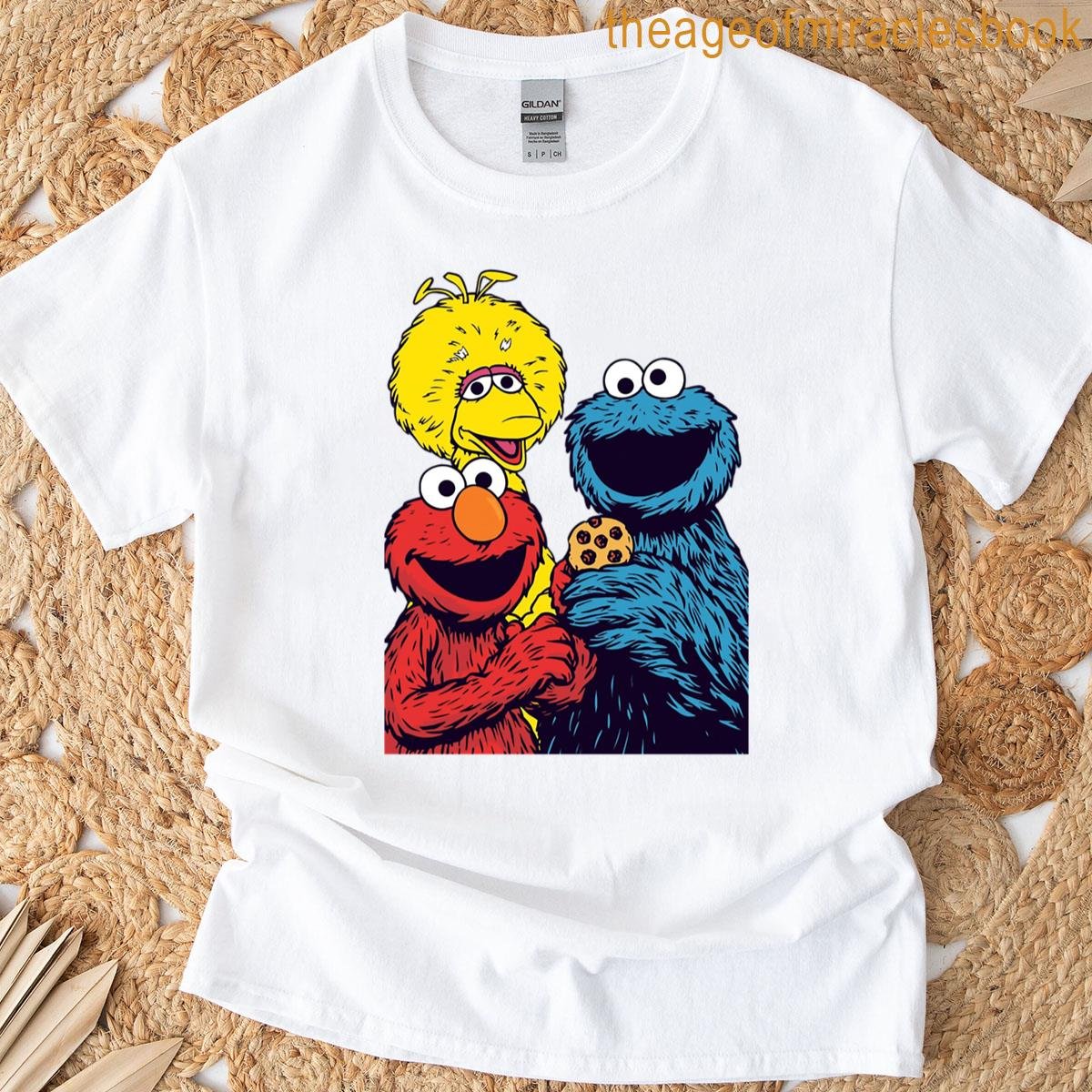 Elmo Cookie Monster Big Bird T-shirt