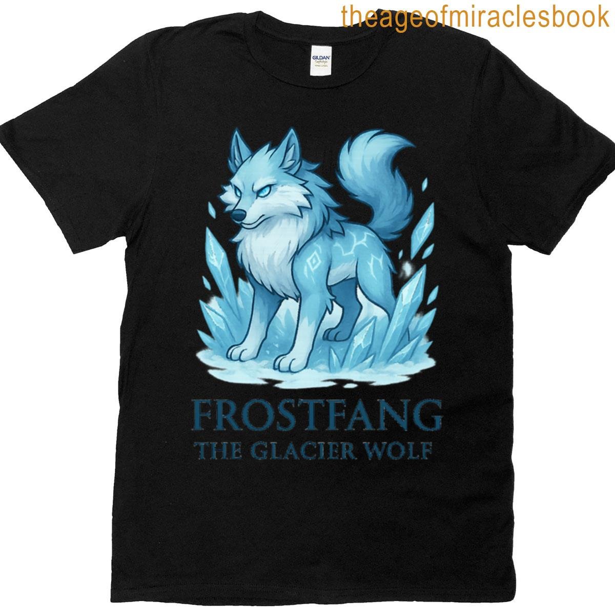 Frostfang The Glacier Wolf Ice Elemental Beast Art T-shirt