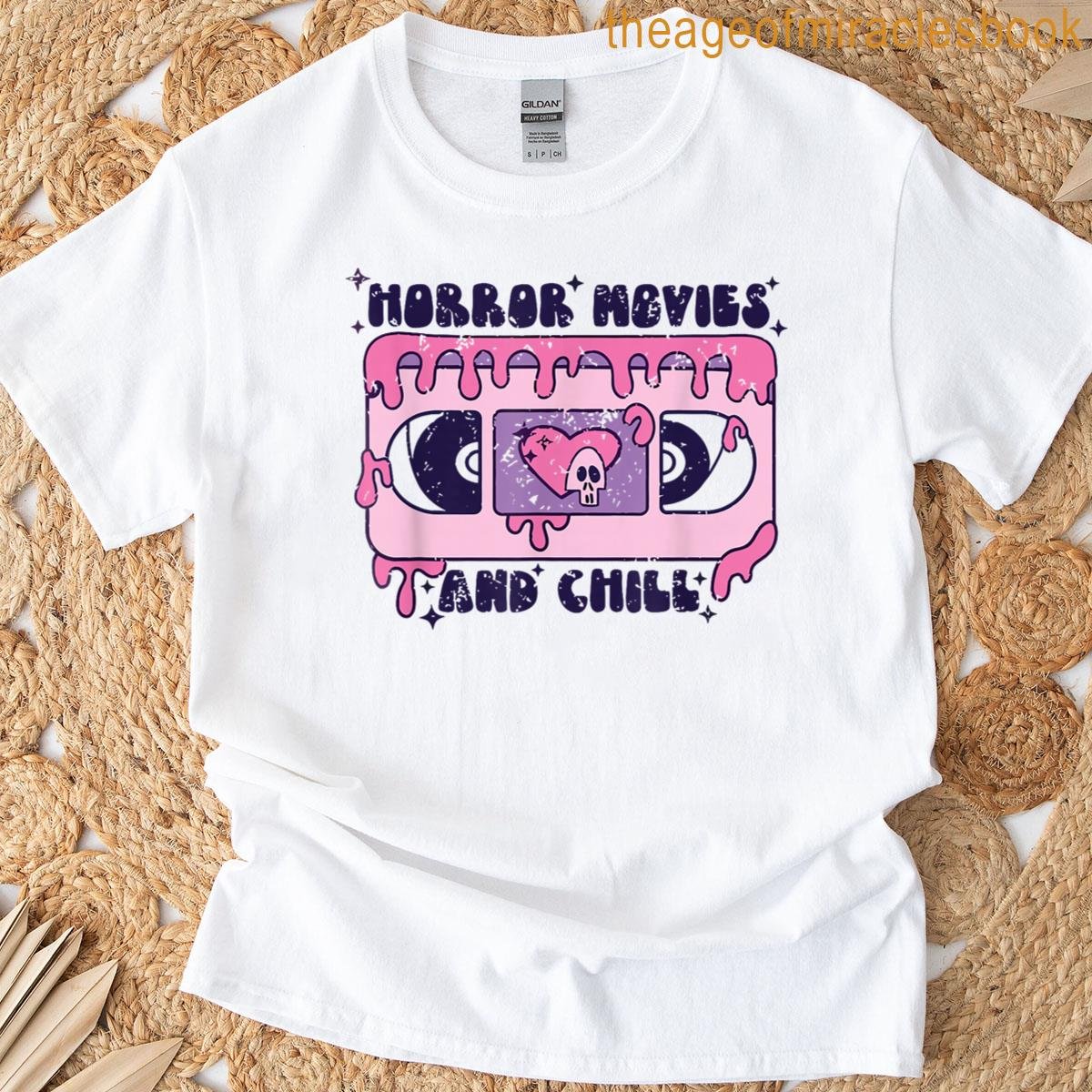 Halloween Horror Movies And Chill Distressed Solid T-shirt