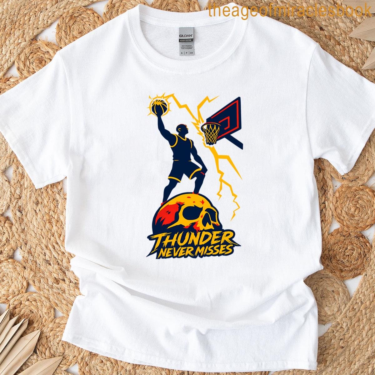 Lightning Skull Basketball Surreal Design T-shirt