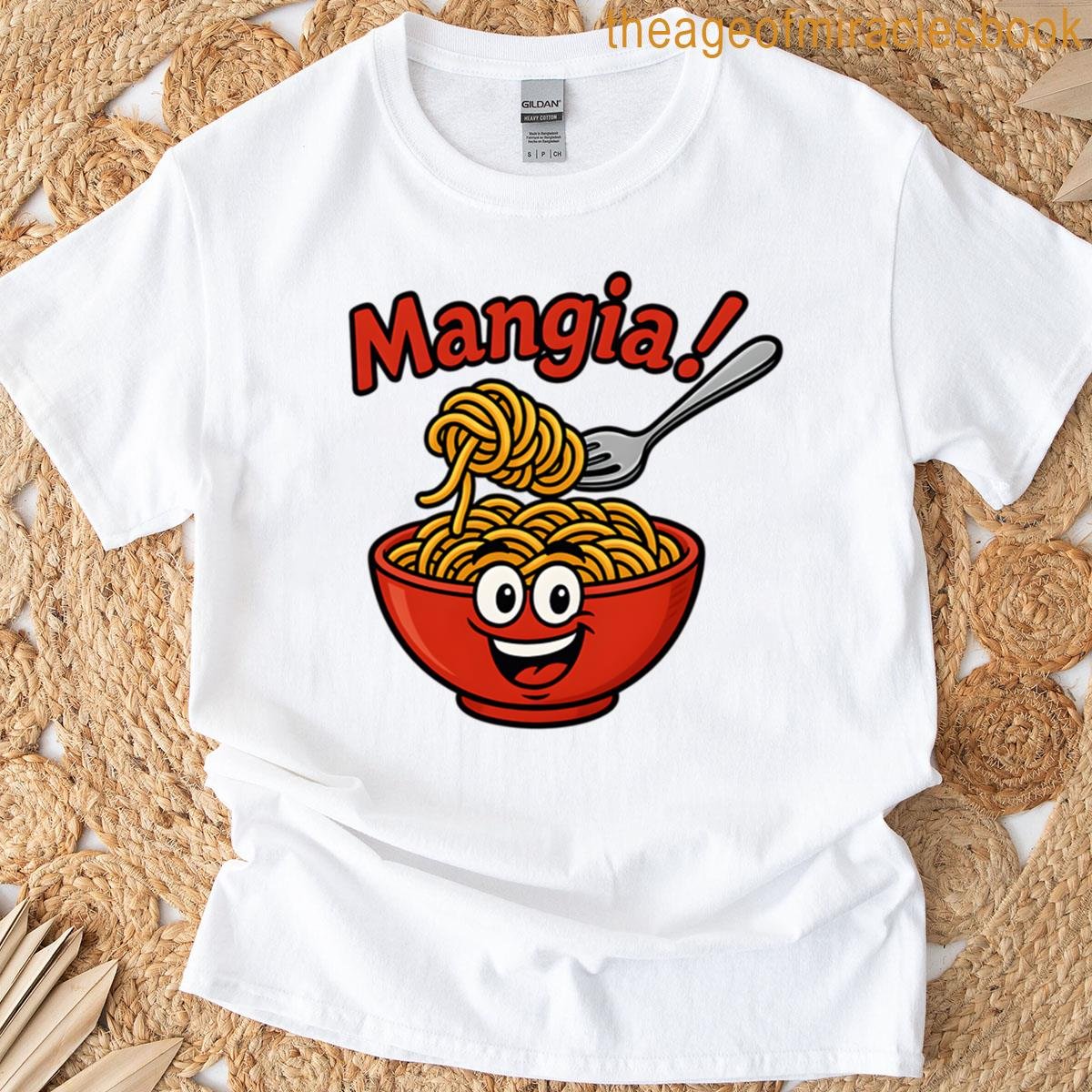 Mangia Cartoon Spaghetti Bowl T-shirt