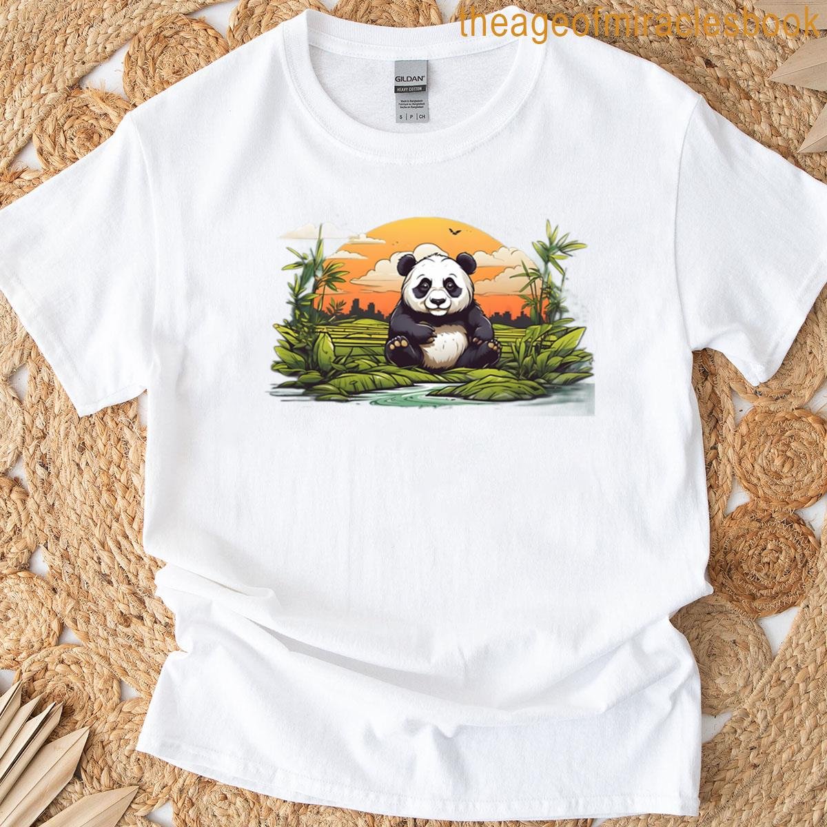 Panda In The Rice Fields T-shirt