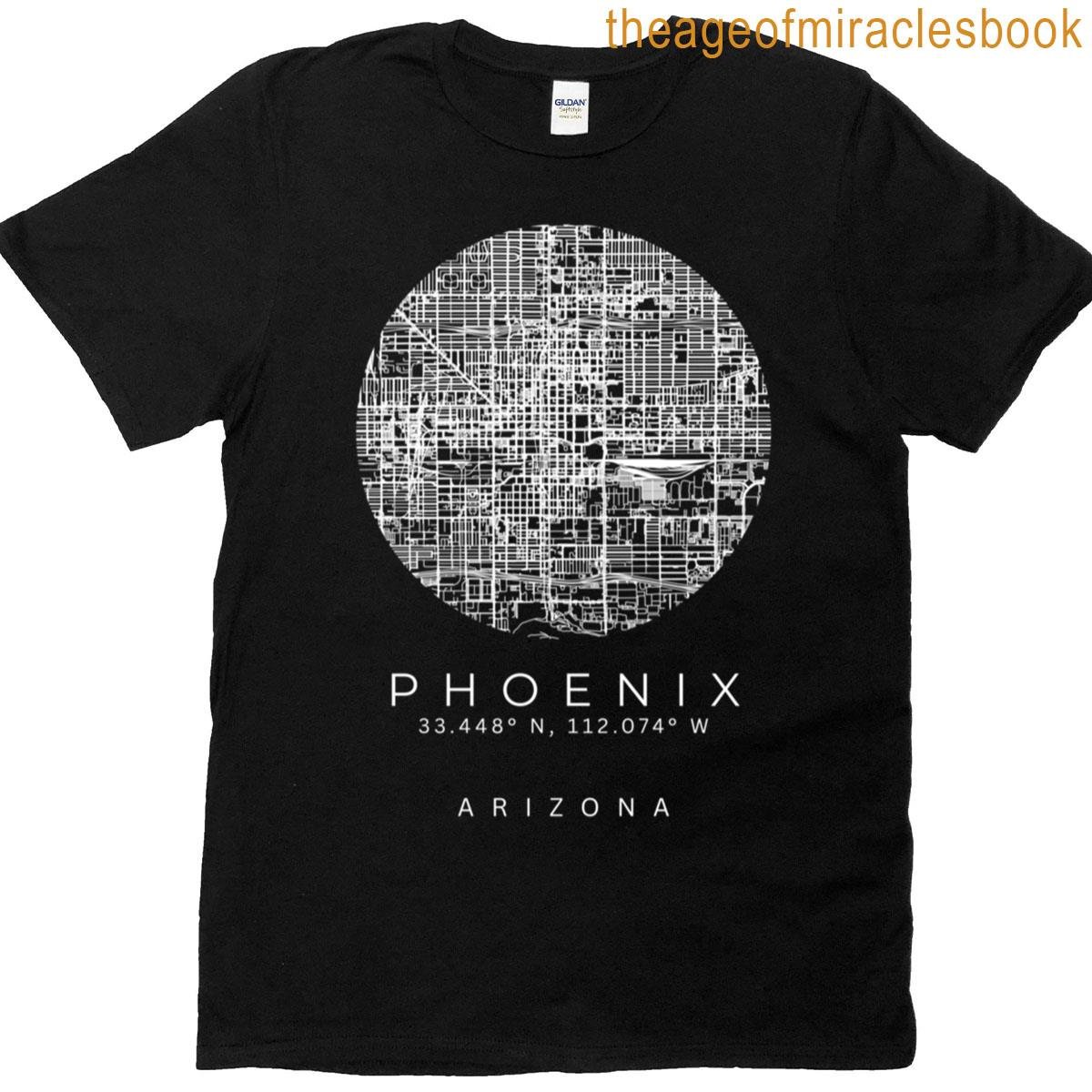 Phoenix Arizona City Minimalist Map T-shirt