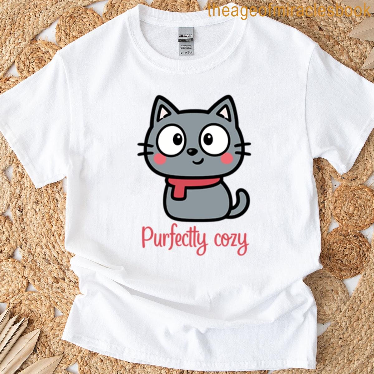 Purfetly Cozy Cute Cat Cartoon T-shirt