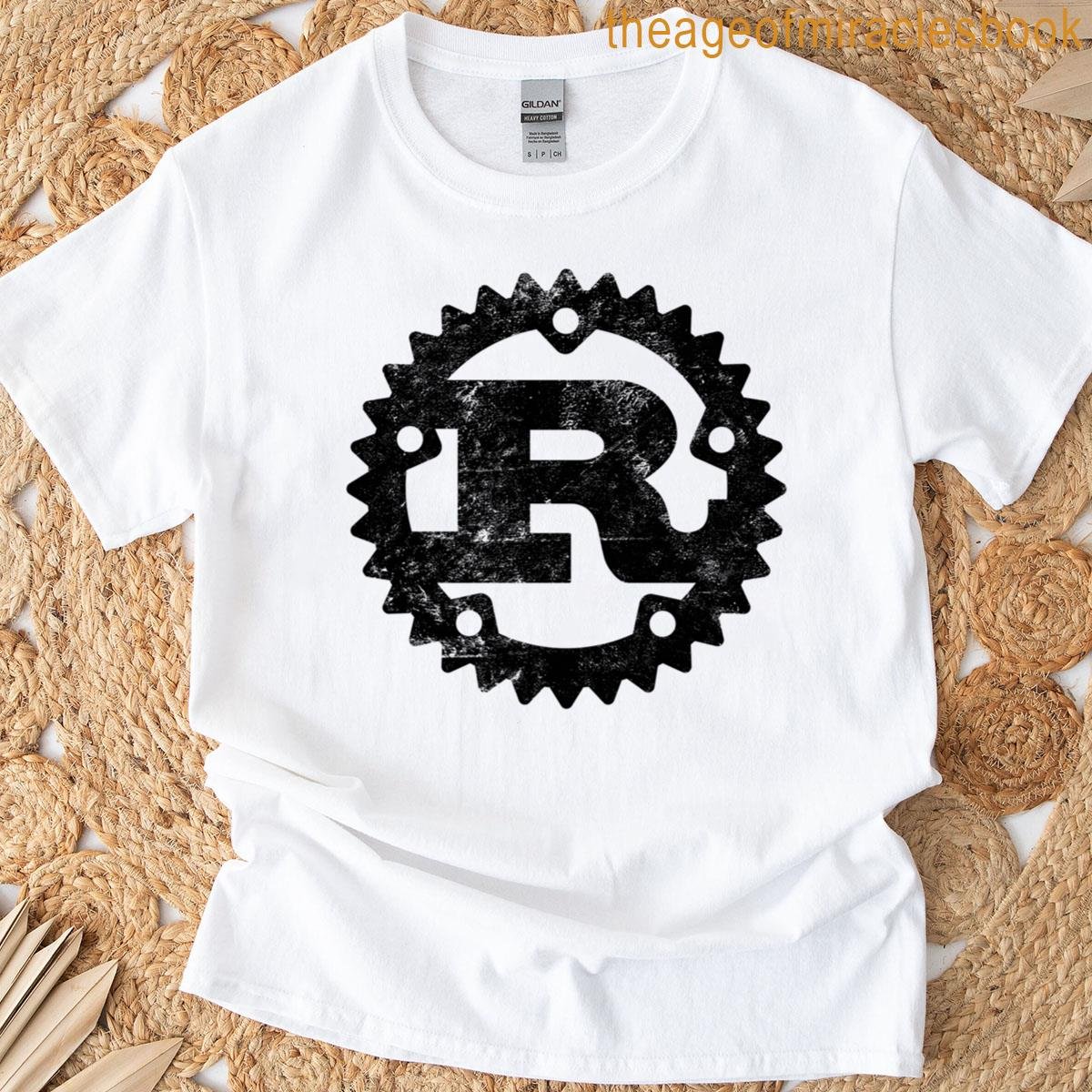 Rust Programming Logo Distressed Vintage Letter R T-shirt