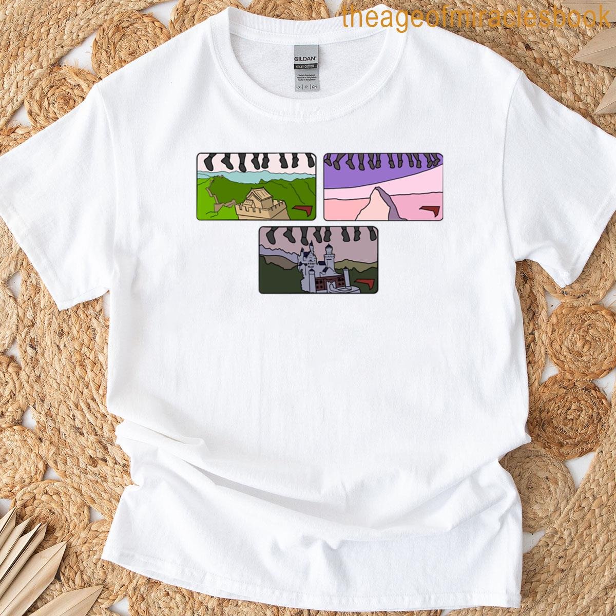 Soaring Around The World Sticker Collage Wdw T-shirt