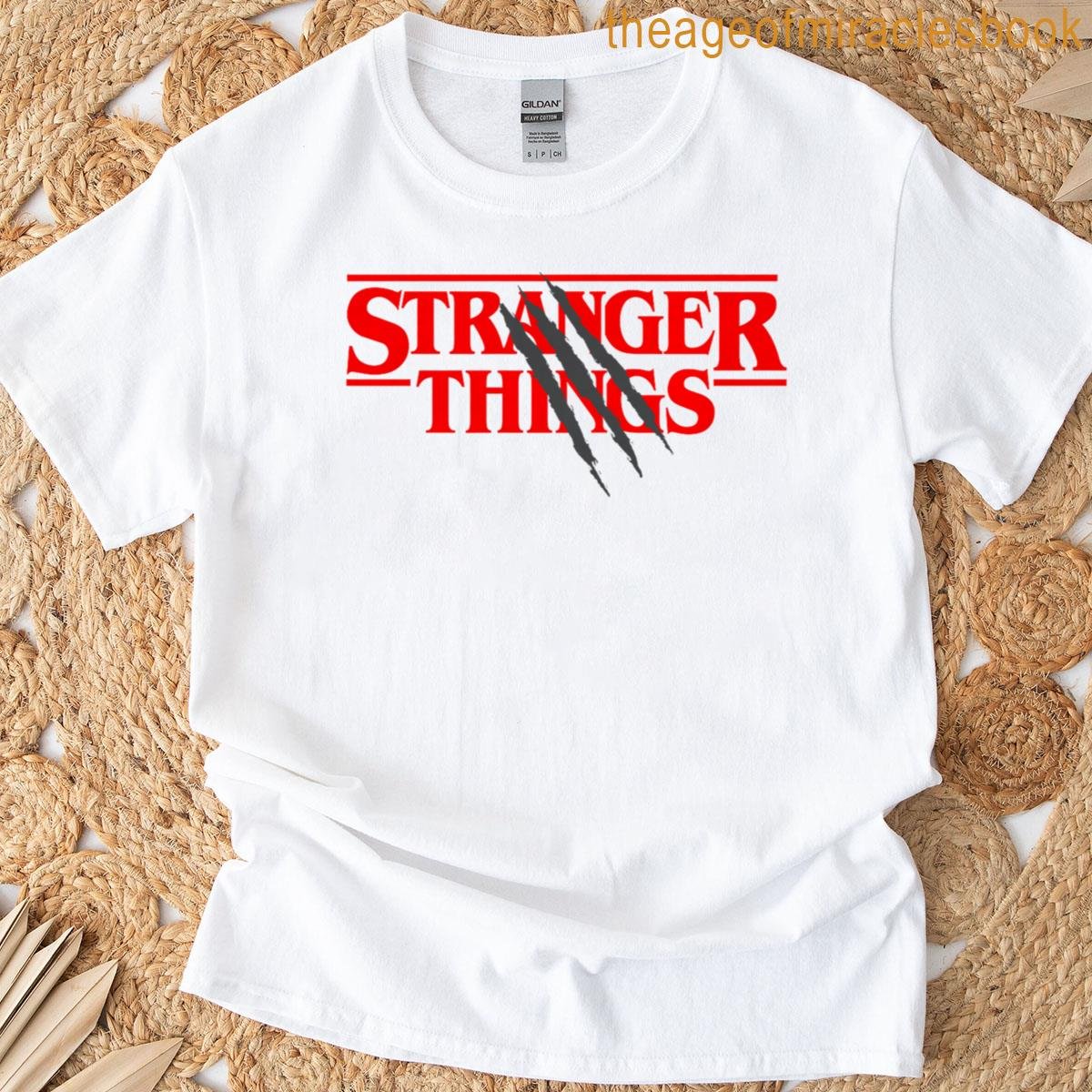 Stranger Things Logo With Claw Marks Horror Premium Tri-blend T-shirt