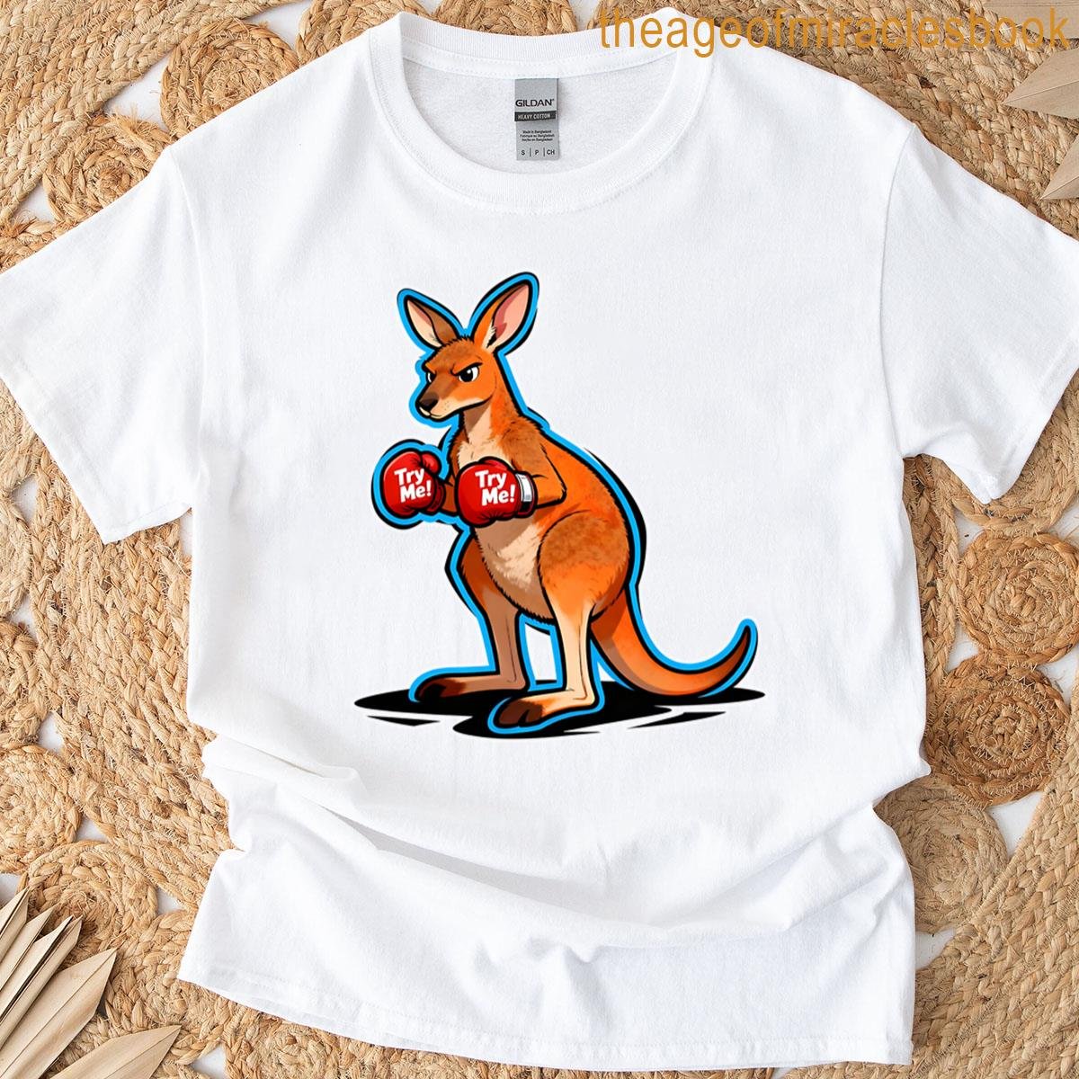 Try Me Boxing Kangaroo With Attitude T-shirt