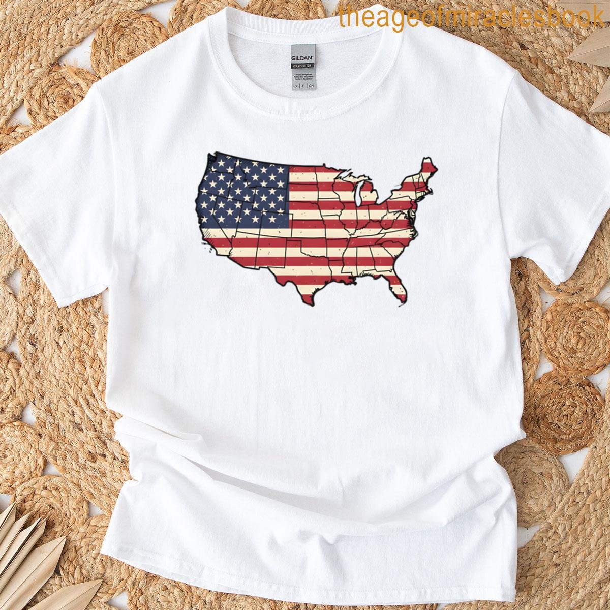 Usa Map Flag T-shirt