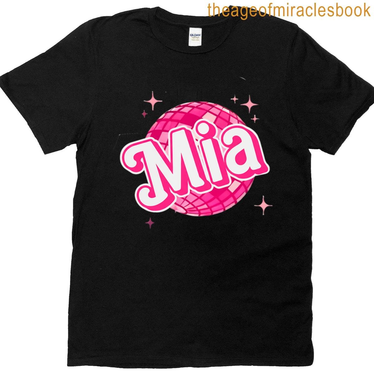 Mia Name With Disco Ball Oversized T-shirt