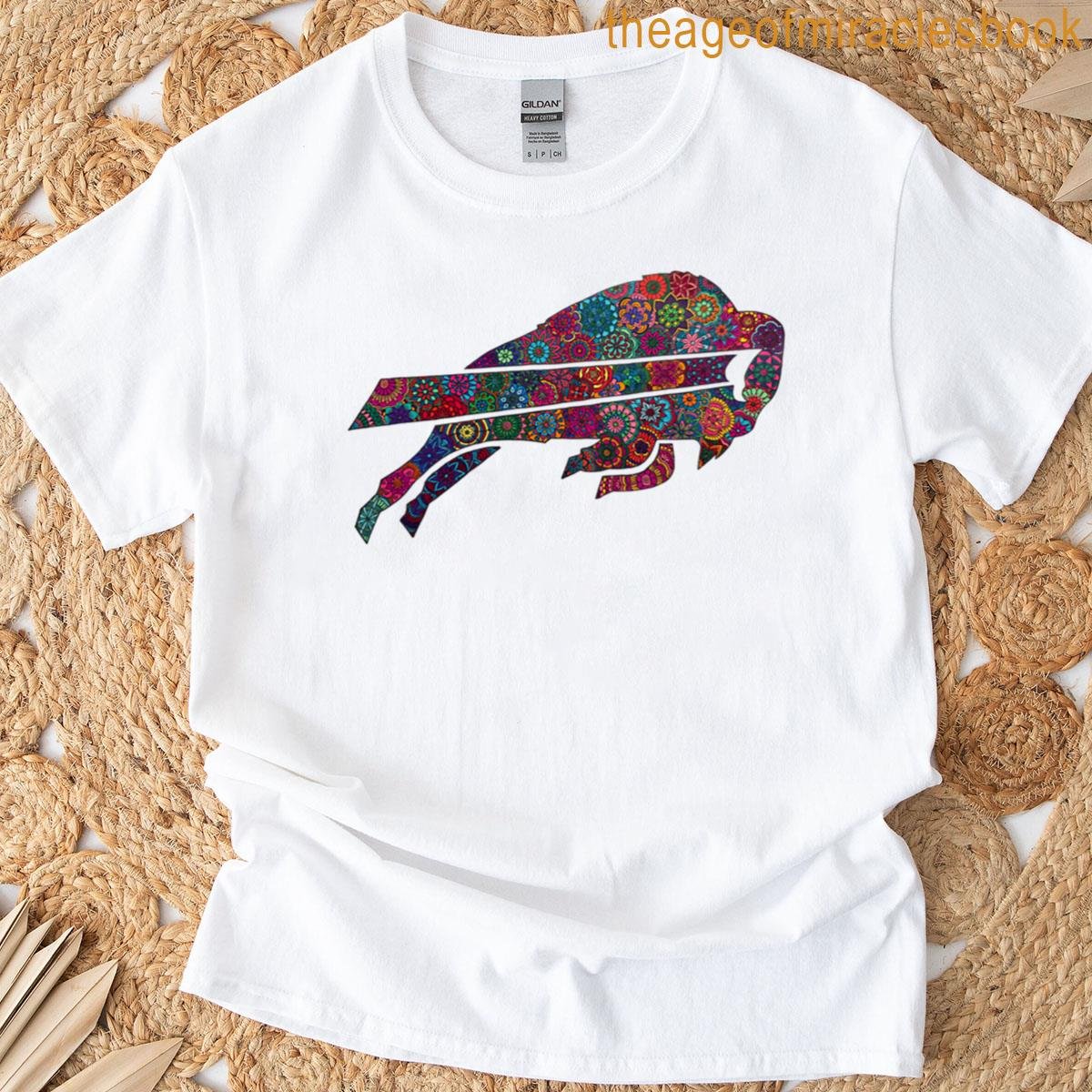 Multicolor Buffalo Bills Mandala Logo T-shirt