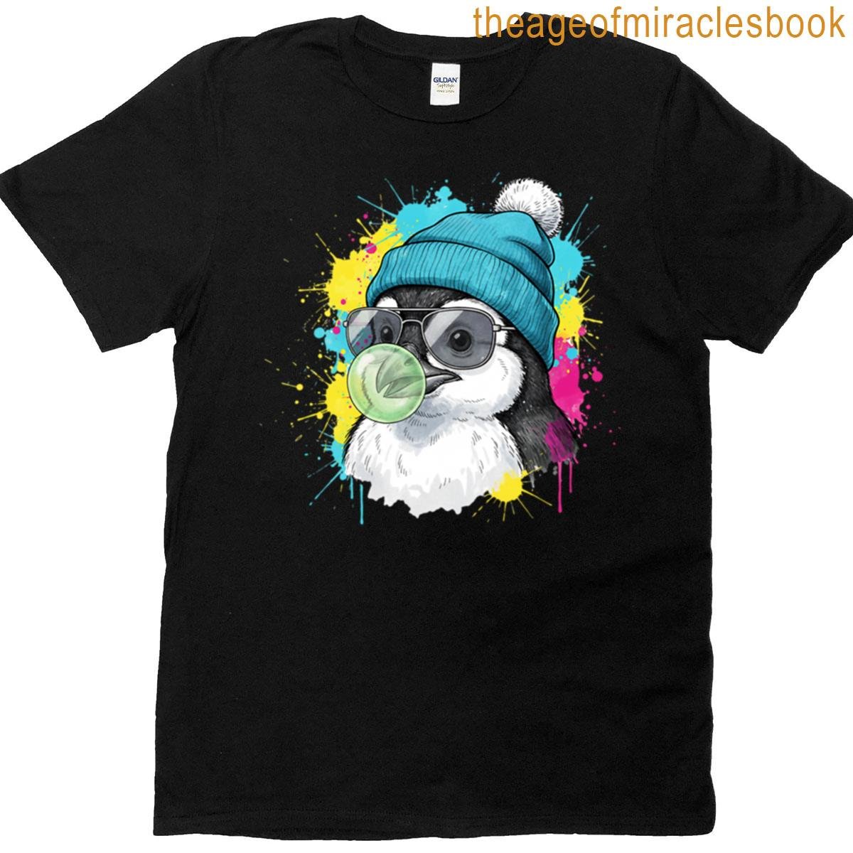 Cool Penguin Blowing Bubble T-shirt