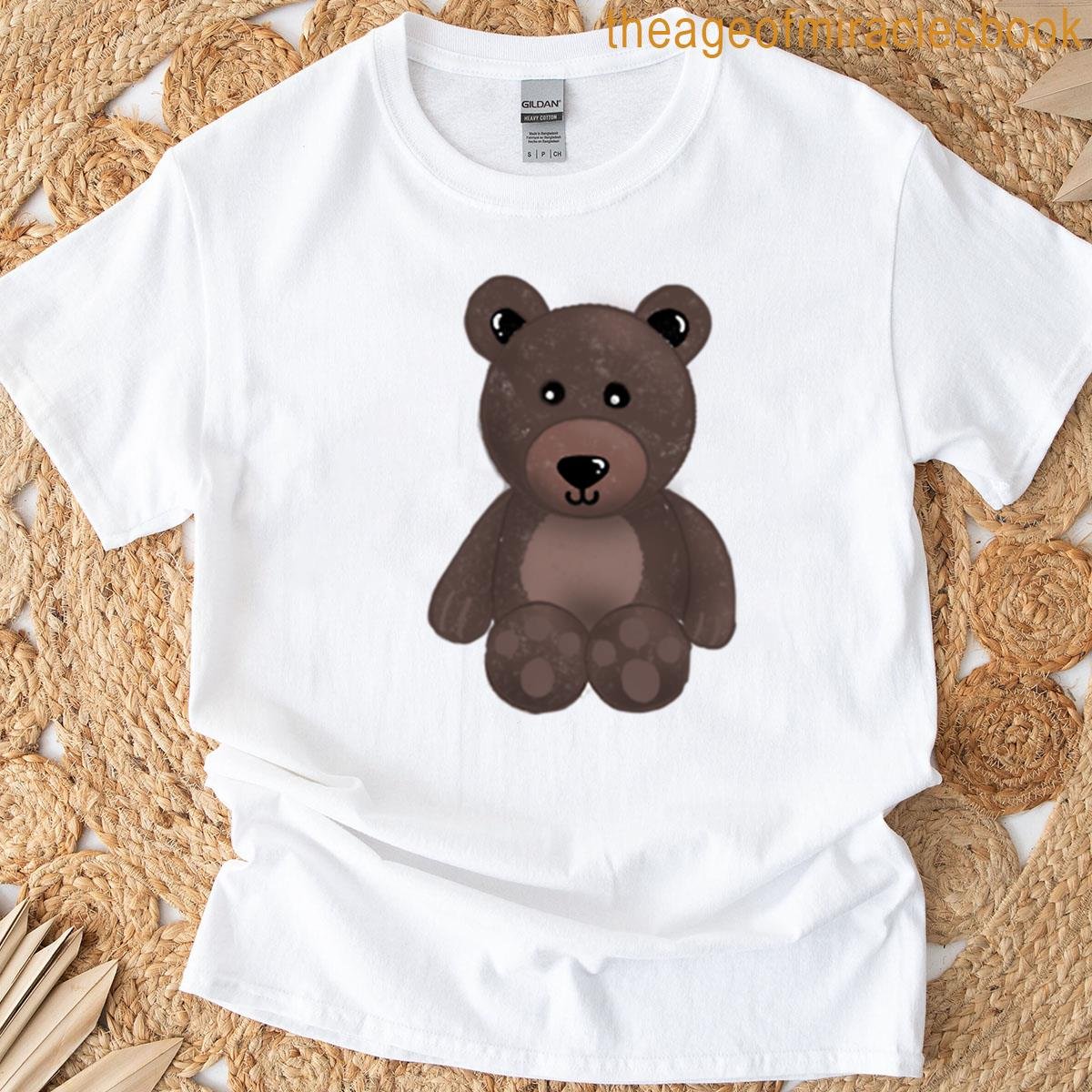 Cozy Brown Teddy Bear Illustration T-shirt