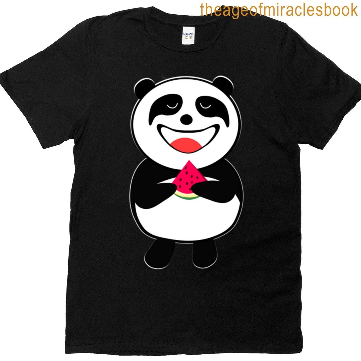 Cute Panda With Watermelon T-shirt