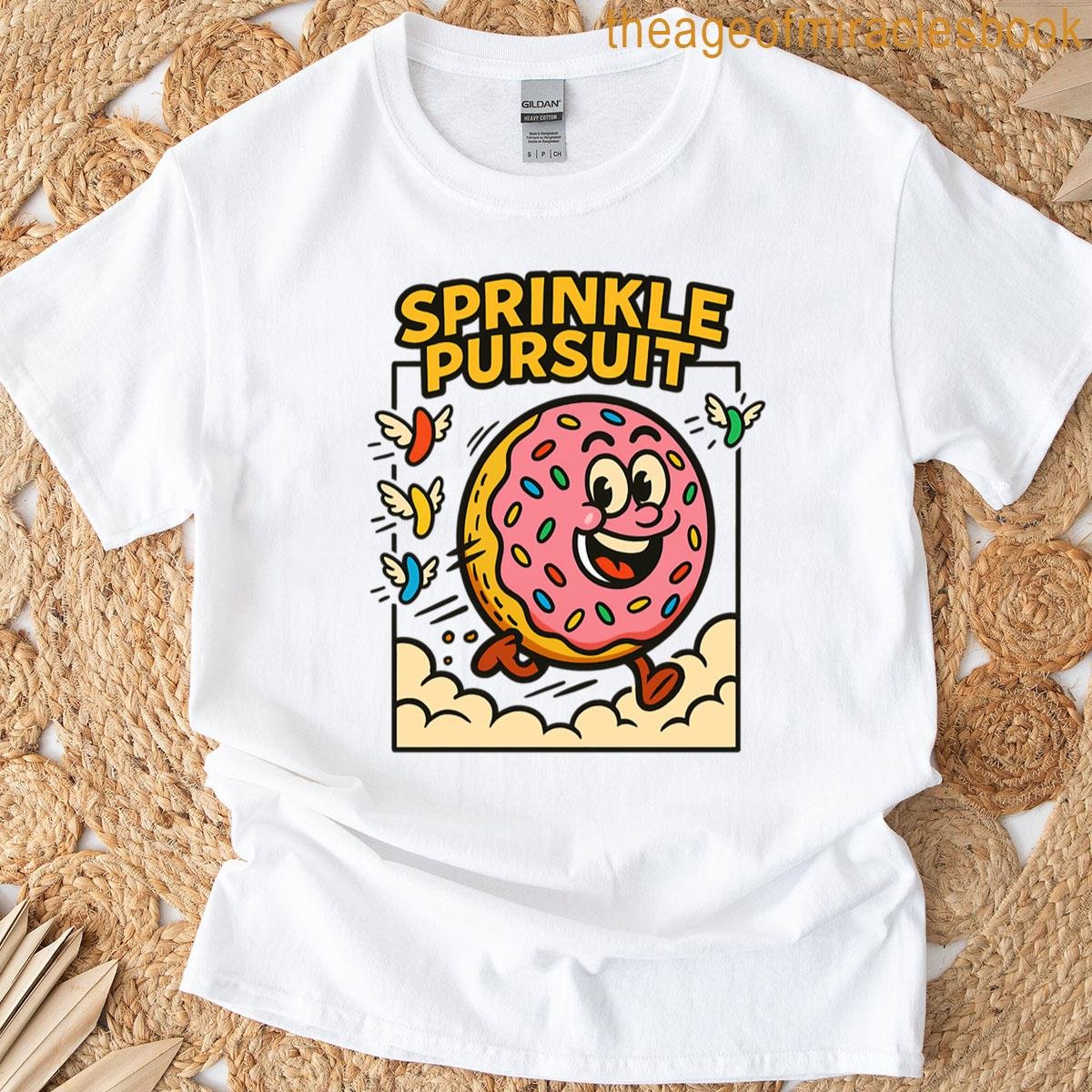 Donut Clouds Rainbow Sprinkles Retro Comic Pop Art T-shirt