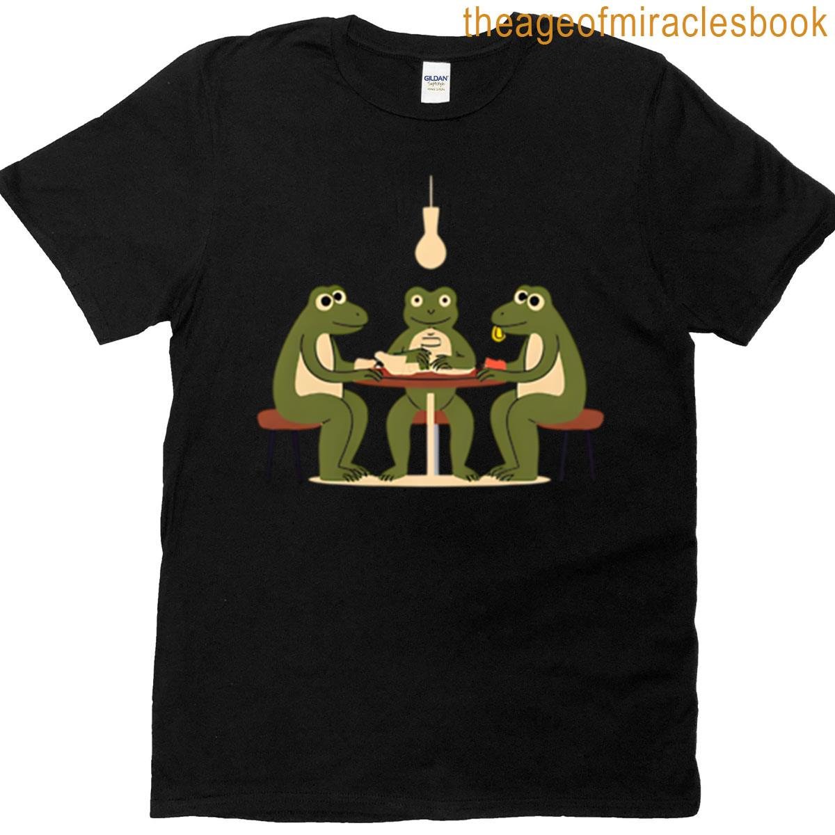 Frogs Drinking Coffee Sticker Oversized T-shirt