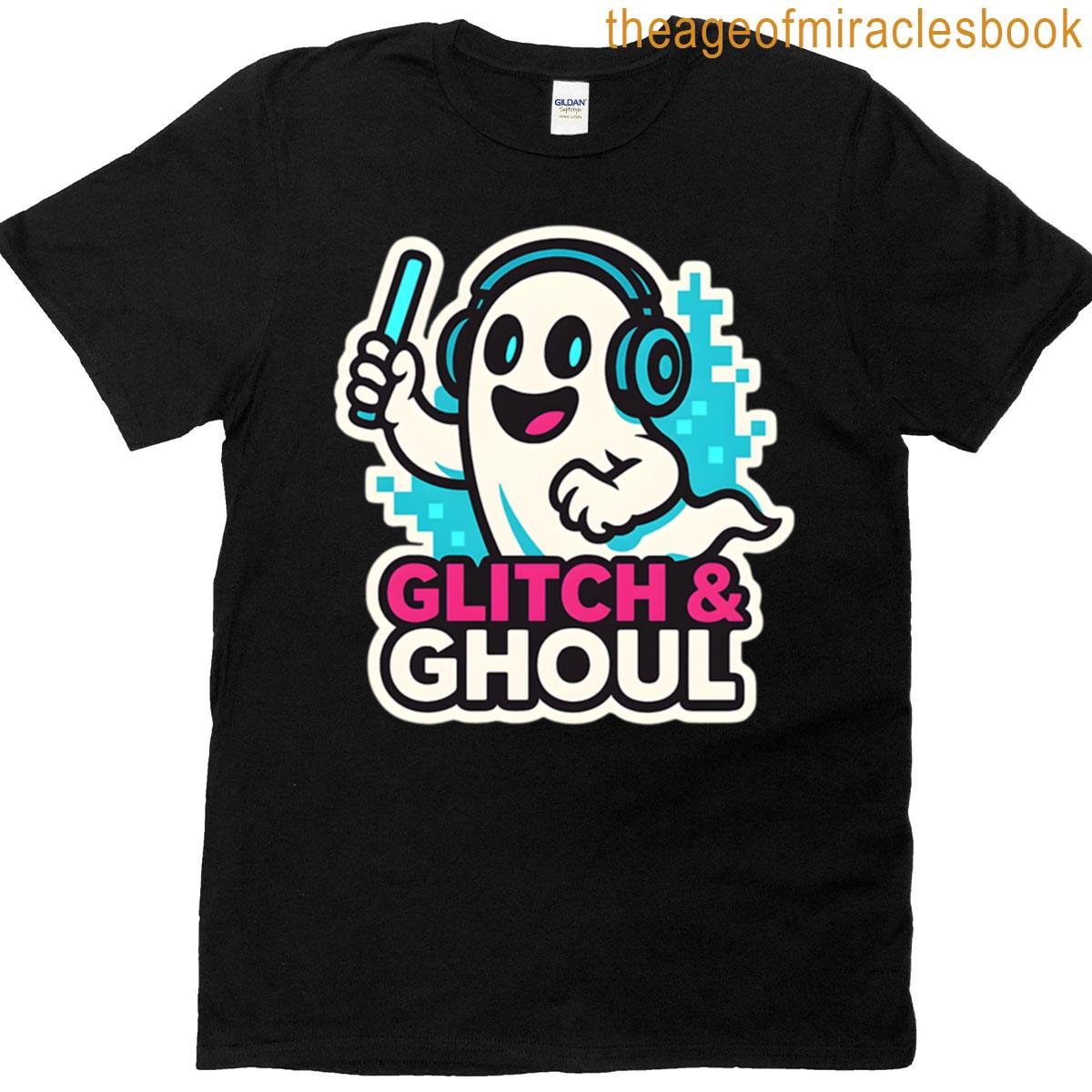 Glitch Ghoul Pixel Rave Ghost T-shirt
