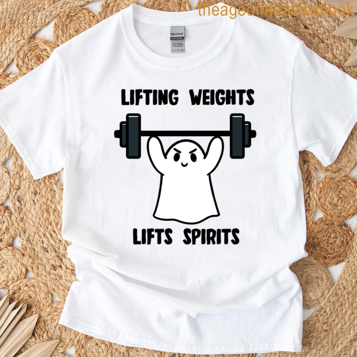 Lifting Weights Lifts Spirits Cute Ghost T-shirt