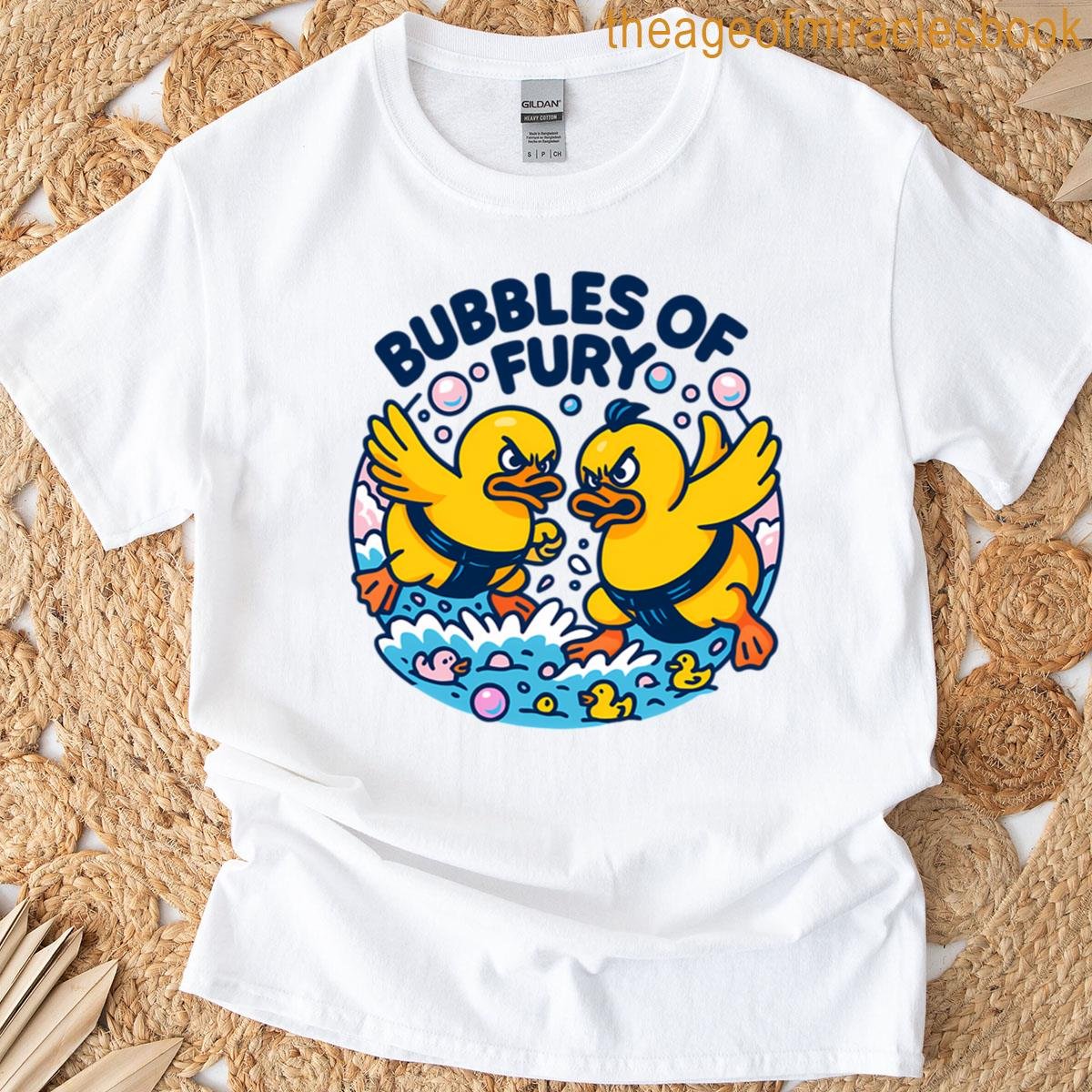 Rubber Duck Sumo Match Bubble Bath Surreal Comic Oversized T-shirt