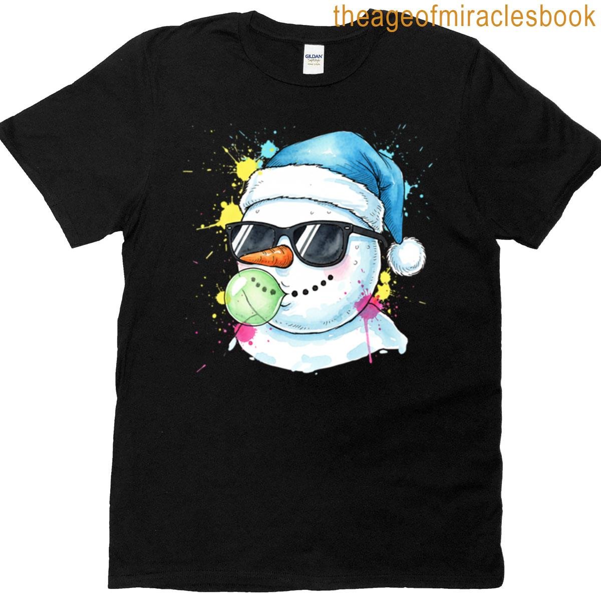 Snowman Blowing Bubble T-shirt