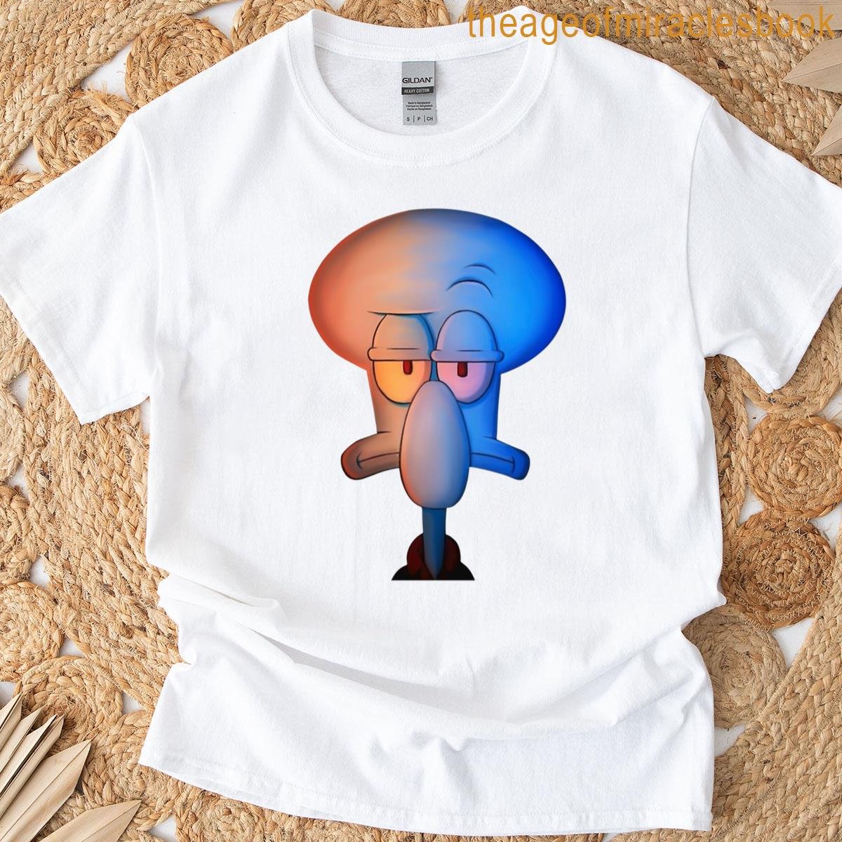 Squidward’s Grumpy Expression From Spongebob Oversized T-shirt