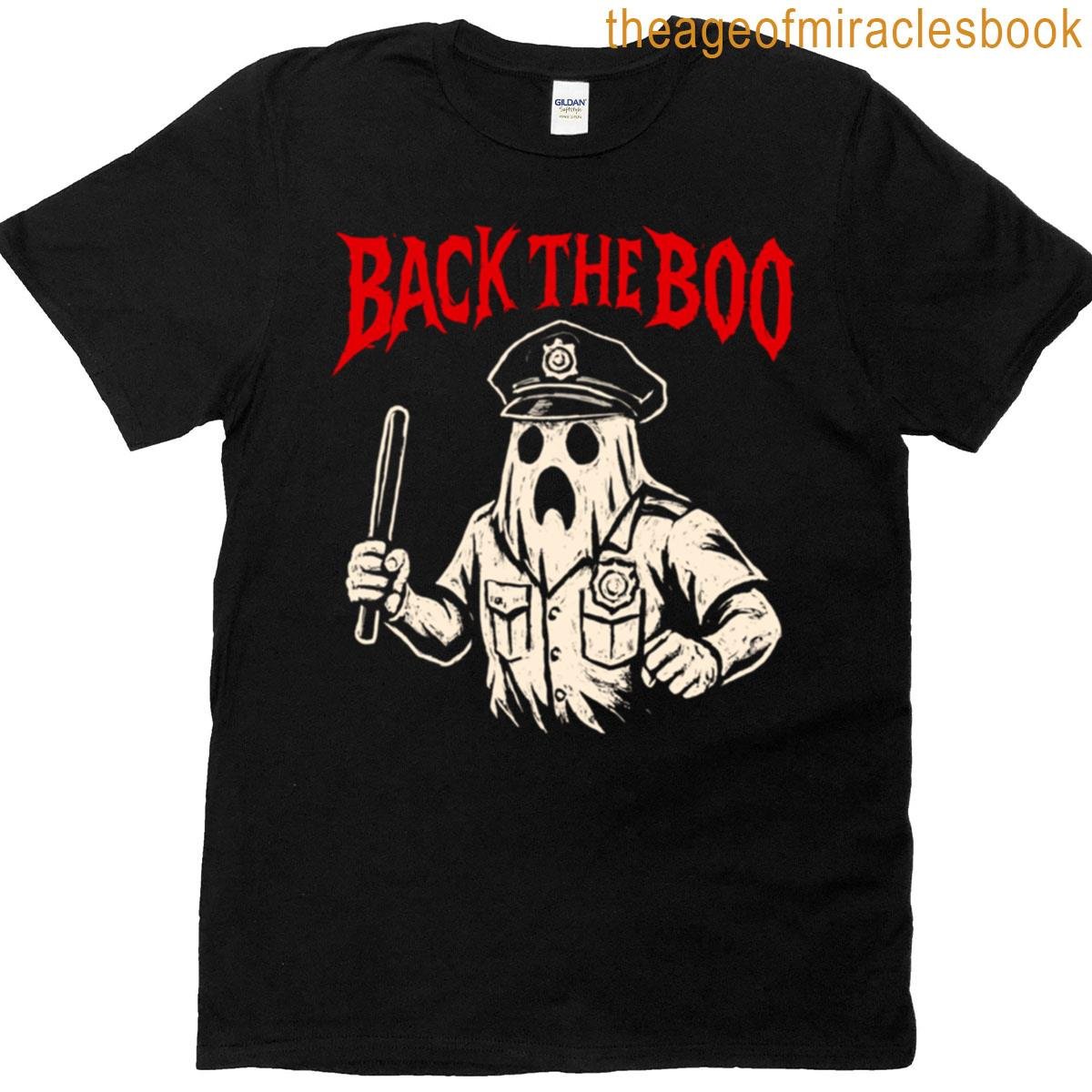Back The Boo Horror Ghost Cop Design T-shirt
