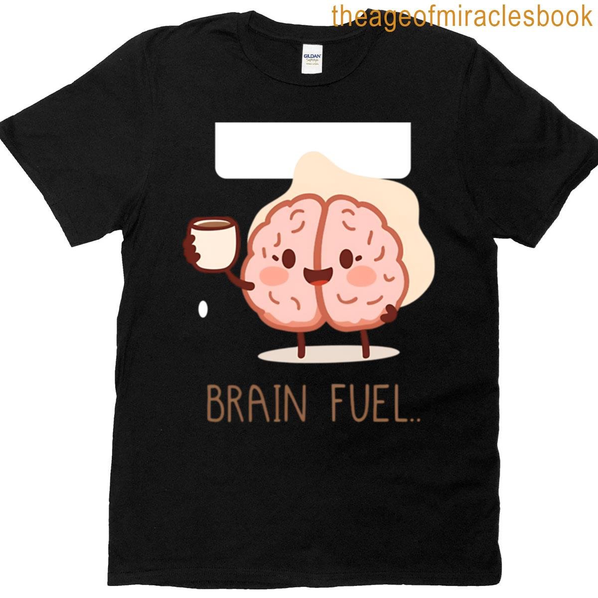 Brain Fuel Minimalist Coffee Brain Design T-shirt