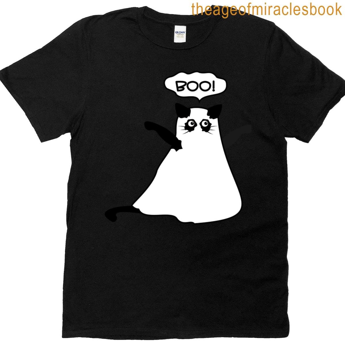 Halloween Ghost Cat In Sheet Boo T-shirt