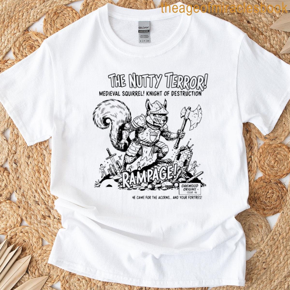 Medieval Squirrel In Black T-shirt