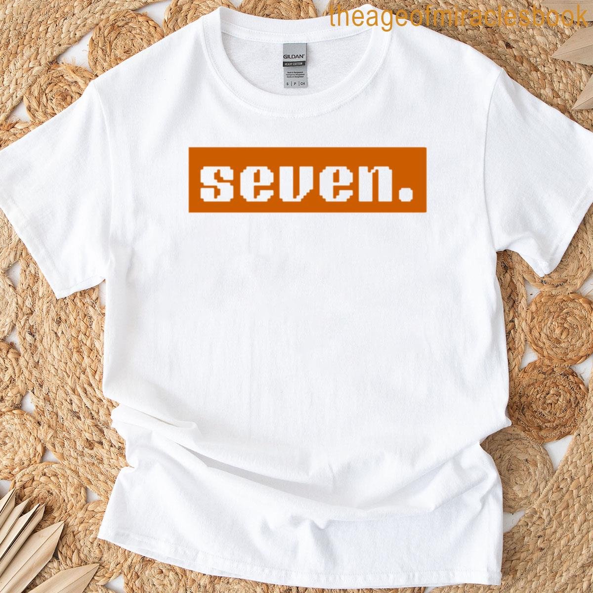 Modern Orange White Seven Statement T-shirt