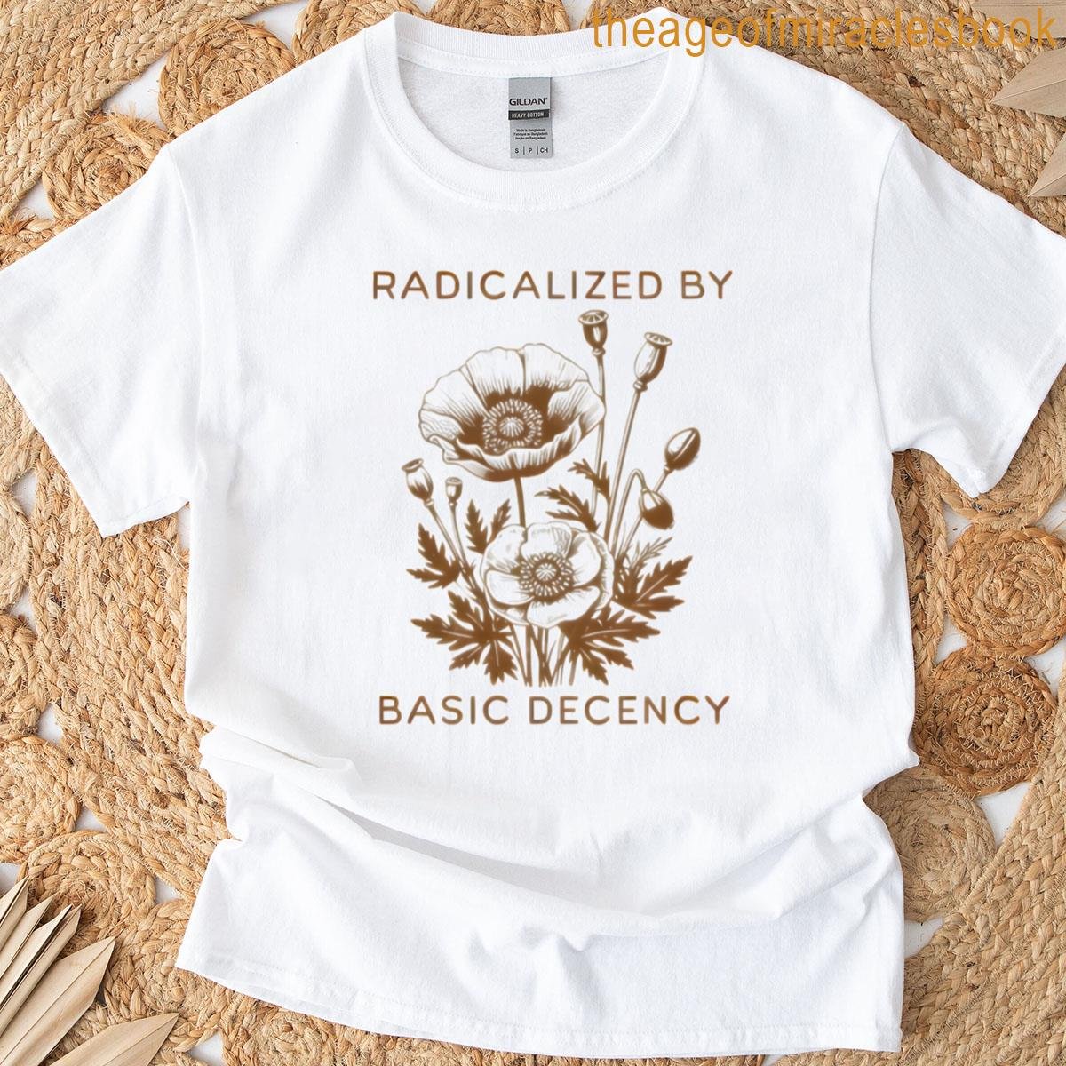 Radicalized By Basic Decency Vintage Botanical Print T-shirt