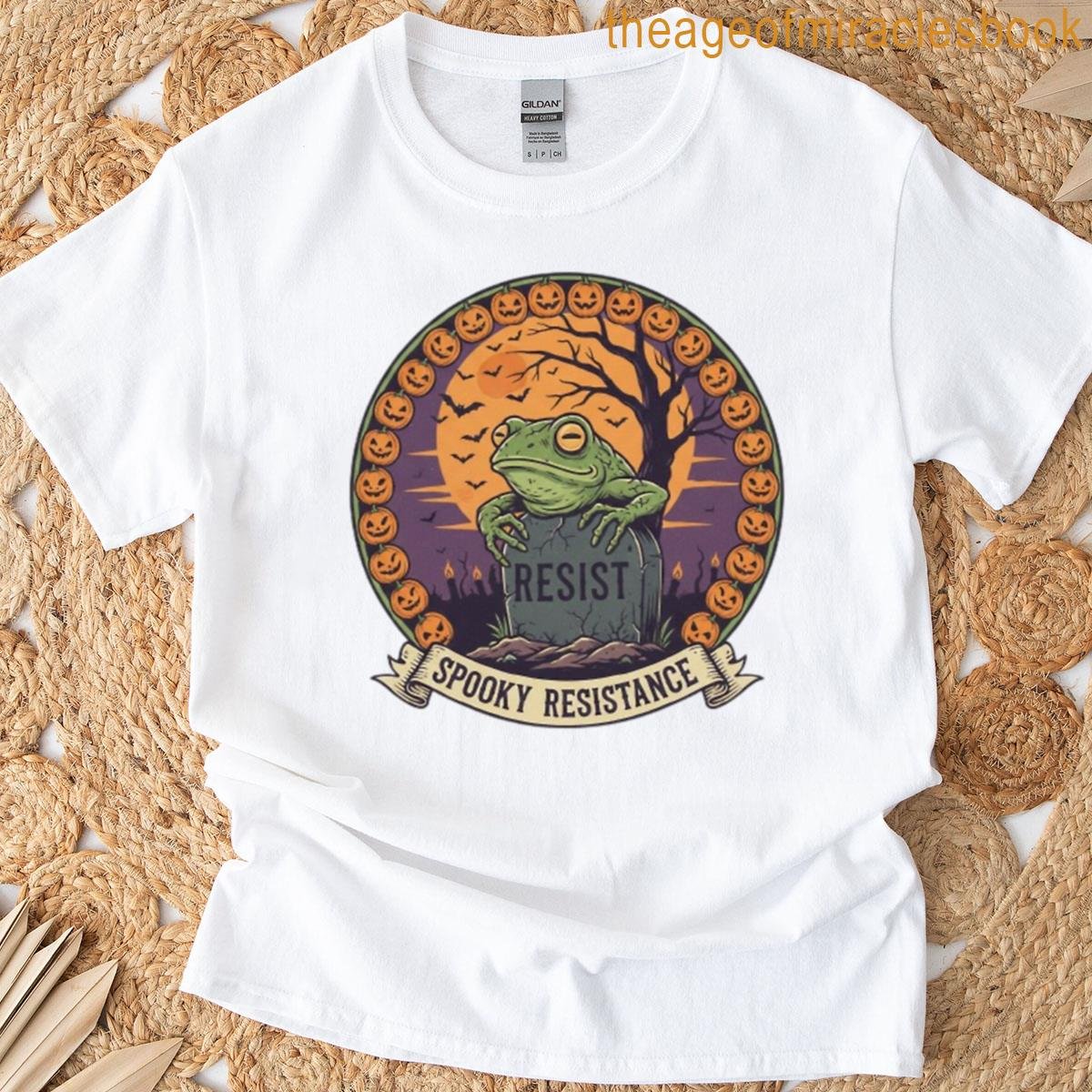 Spooky Halloween Frog Resist T-shirt