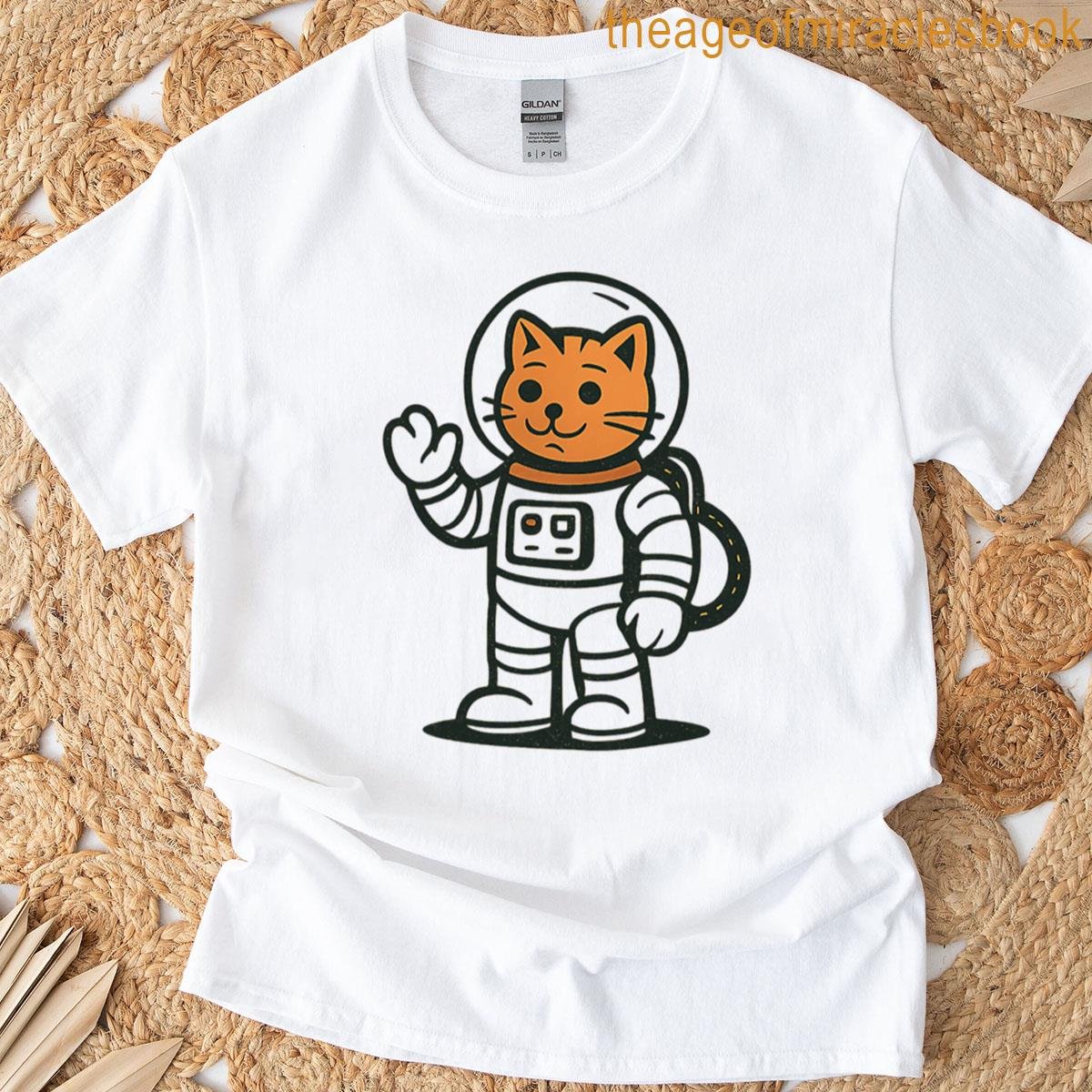 Vintage Space Cat Astronaut Vector T-shirt