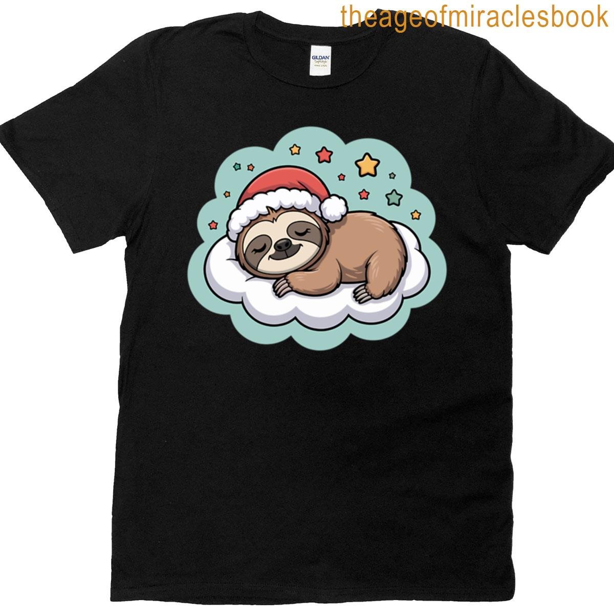 Chrismtas Sloth On A Cloud T-shirt