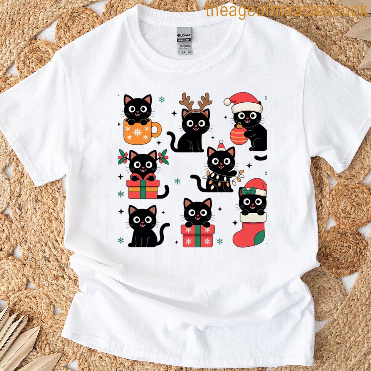 Christmas Black Cats Oversized T-shirt
