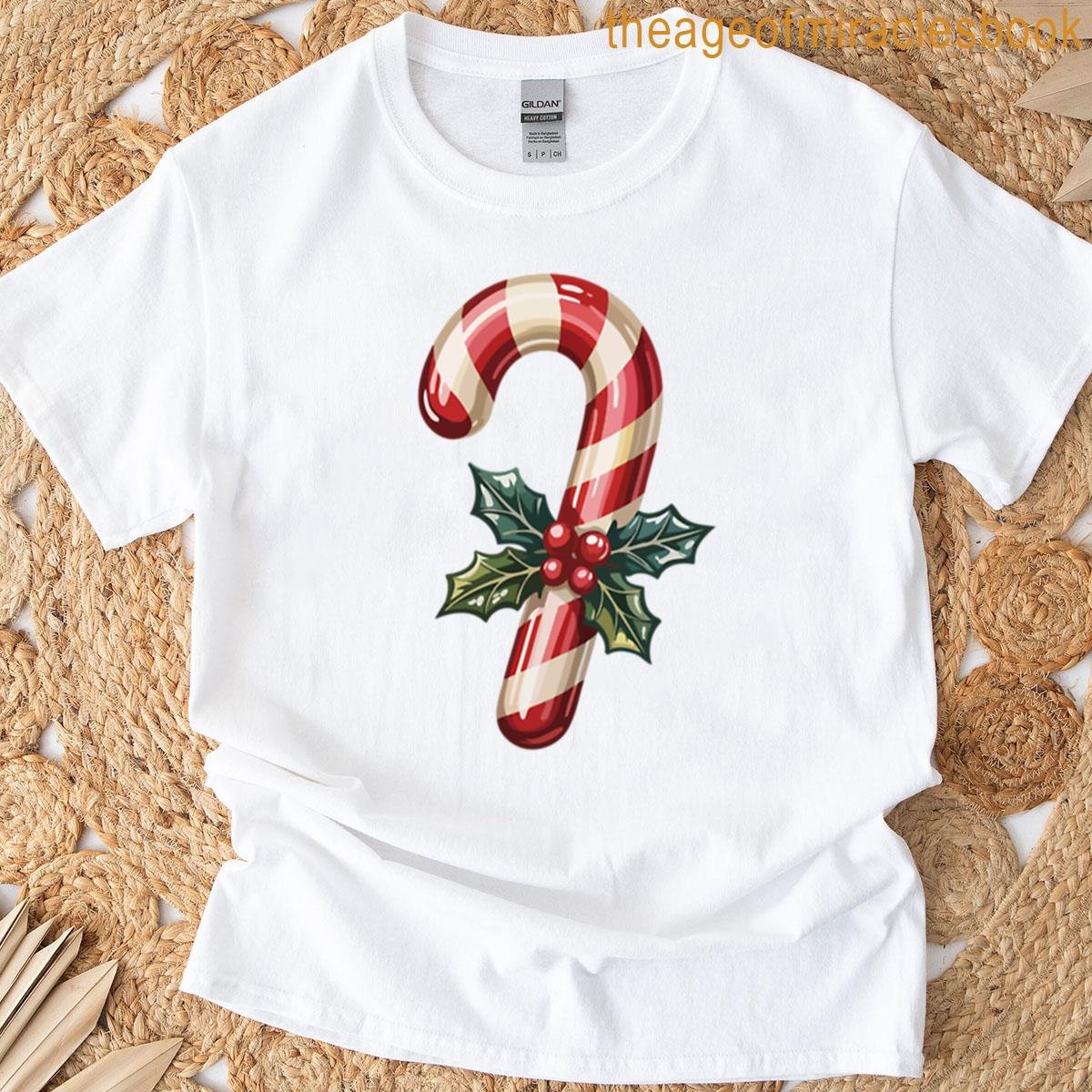 Christmas Candy Cane Oversized T-shirt