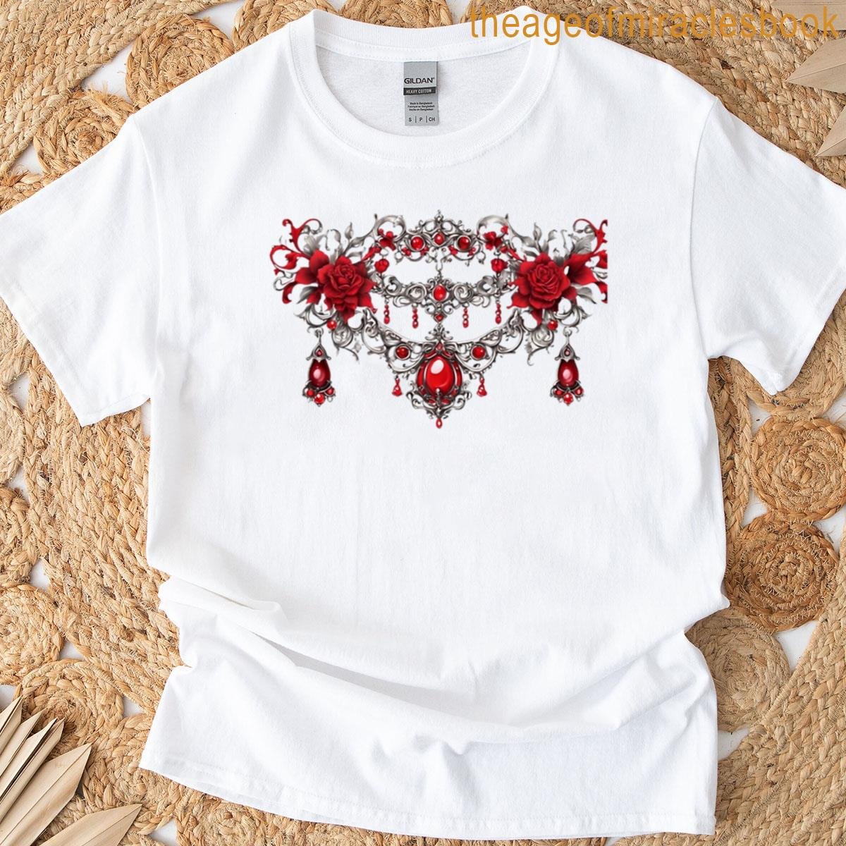 Crimson Rococo Collar T-shirt