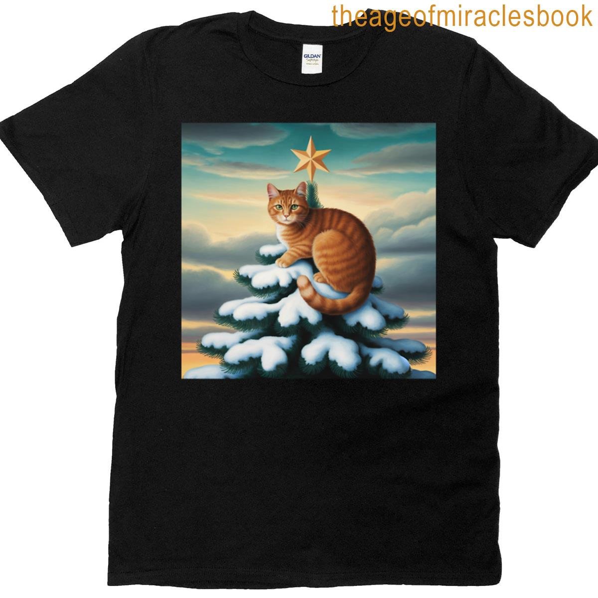 Ginger Cat On Christmas Tree T-shirt