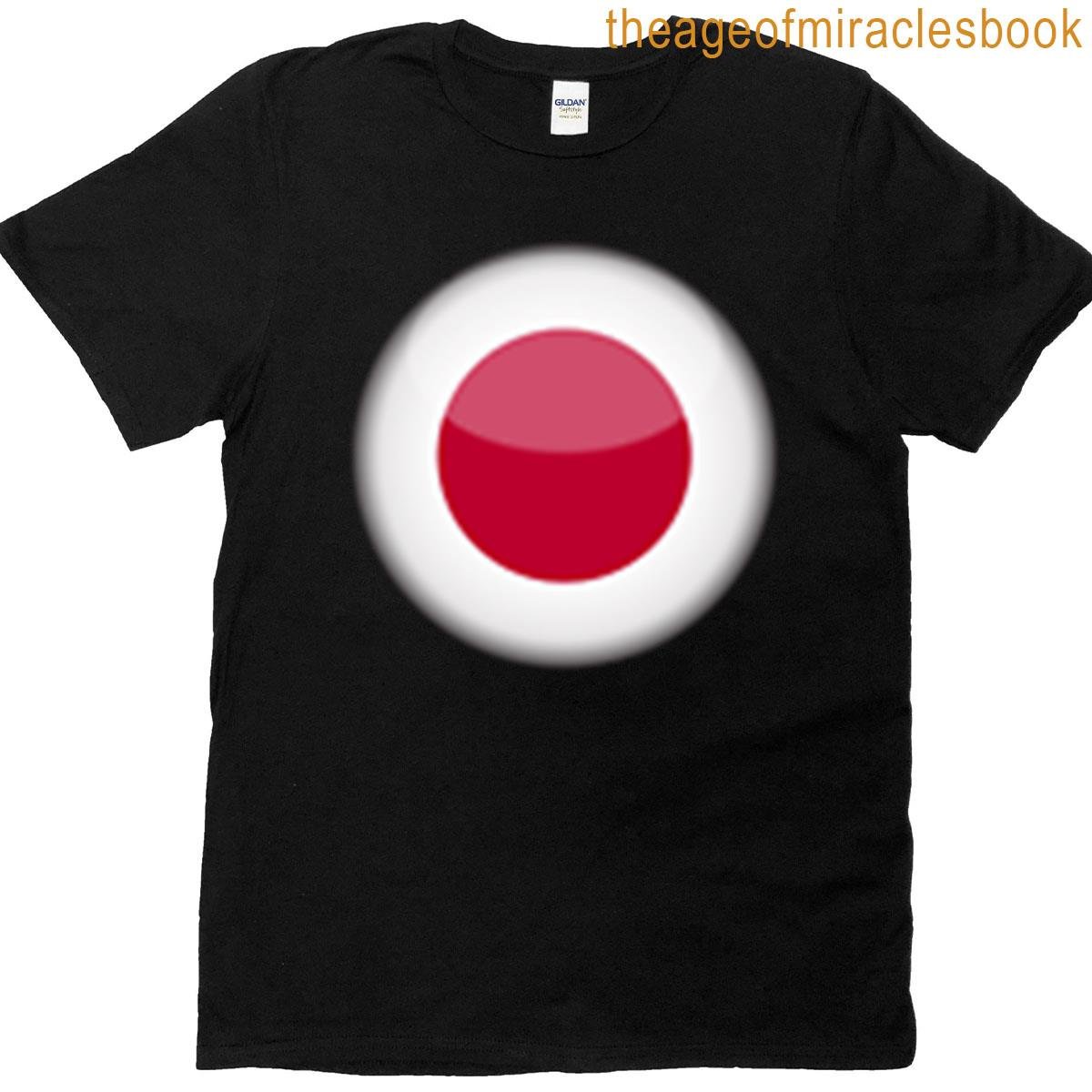 Japan Flag Glossy Round Icon T-shirt